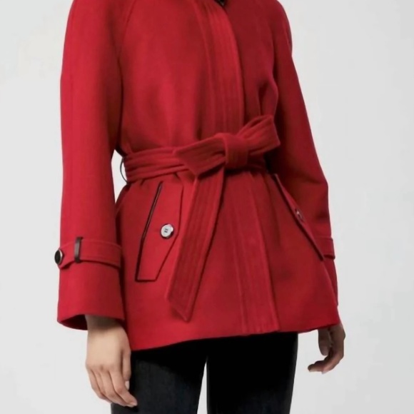 Mackage Iva Wood cashmere coat in red, size M - Picture 3 of 6